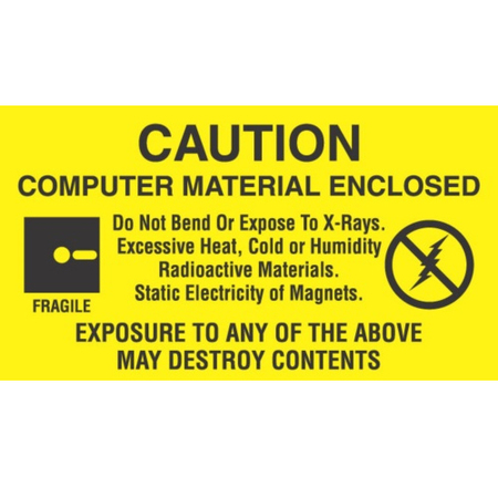 TRANSFORMING TECHNOLOGIES 1-1/2x3, Caution Computer Material Enclosed, labels LB9191